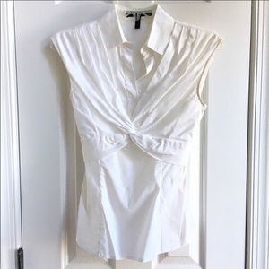 Bgbcmaxazria sleeveless dress shirt tieback bow